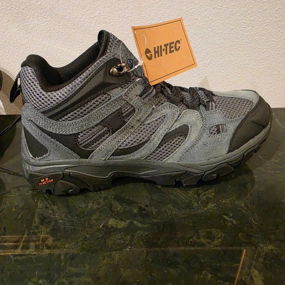 Hi-Tec Men's Ravus Mid WP‎ Hiking Boots Dark Grey Lace Up Waterproof Size 8.5